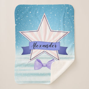 Couverture Sherpa Beau Pastel Graphic avec Étoile Badge