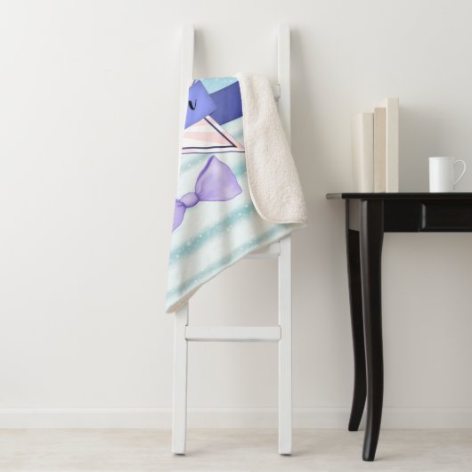 Couverture Sherpa Beau Pastel Graphic avec Étoile Badge (En situation)