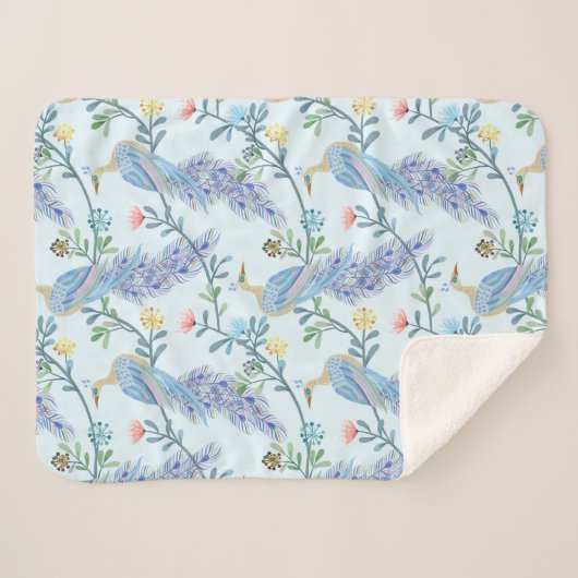 Couverture Sherpa Beau Peacock (Devant (Horizontal))