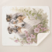 Couverture Sherpa Beau plateau bleu Merle (Devant (Horizontal))