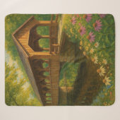 Couverture Sherpa Beau pont couvert d'été art (Devant (Horizontal))