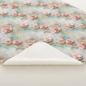Couverture Sherpa Beau Romantique Rose rose rose Roses romantiques (3/4)