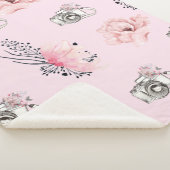 Couverture Sherpa Beau Rose Floral Rose clair (3/4)