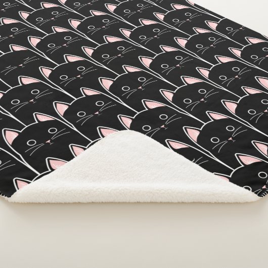 Couverture Sherpa Beaucoup de Motif de chats noirs (3/4)