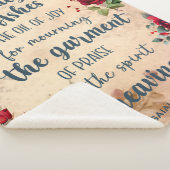 Couverture Sherpa Beauté Des Cendres, Ésaïe 61:3, Écriture Rose (3/4)