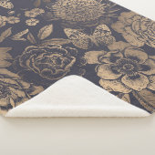 Couverture Sherpa Beautiful flowers peonies, roses and butterflies.  (3/4)