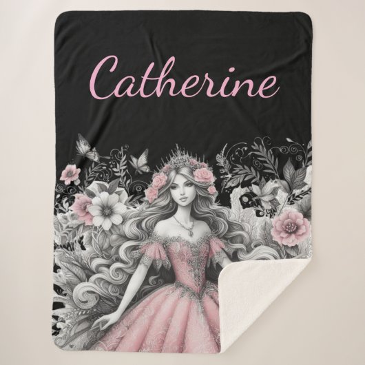 Couverture Sherpa beautiful princess queen birthday Sherpa Blanket (Devant)