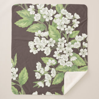 Couverture Sherpa Beautiful seamless spring pattern with green branc