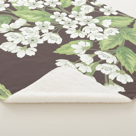 Couverture Sherpa Beautiful seamless spring pattern with green branc (3/4)