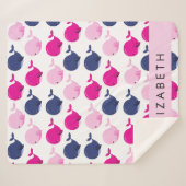 Couverture Sherpa Beaux Baleines, Motif De Baleines, Votre Nom (Devant (Horizontal))