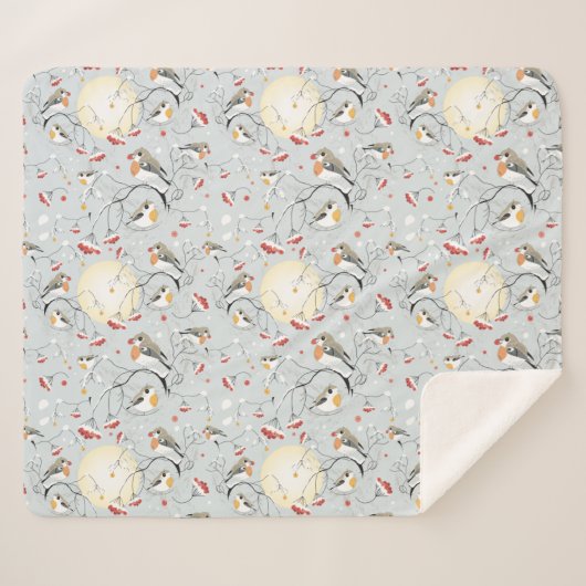 Couverture Sherpa Beaux oiseaux d'hiver (Devant (Horizontal))
