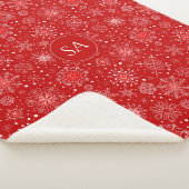 Couverture Sherpa Beaux Snowflakes sur Noël Arrière - plan rouge (3/4)