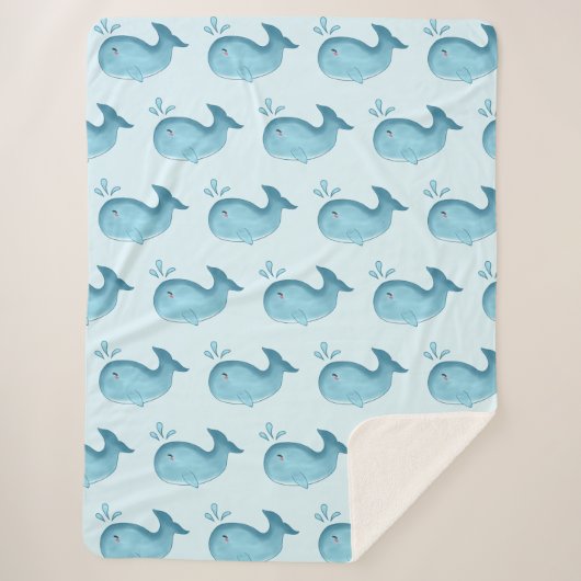Couverture Sherpa Bébé Baleine Mignonne (Devant)