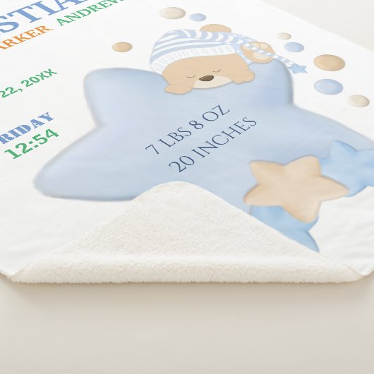 Couverture Sherpa Bébé Bébé Bébé Stats de naissance Sher (3/4)