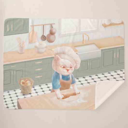 Couverture Sherpa Bébé Bébé - Cosy Morning Kneading (Devant (Horizontal))