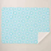 Couverture Sherpa Bébé Bleu chèque de beigne (Devant (Horizontal))