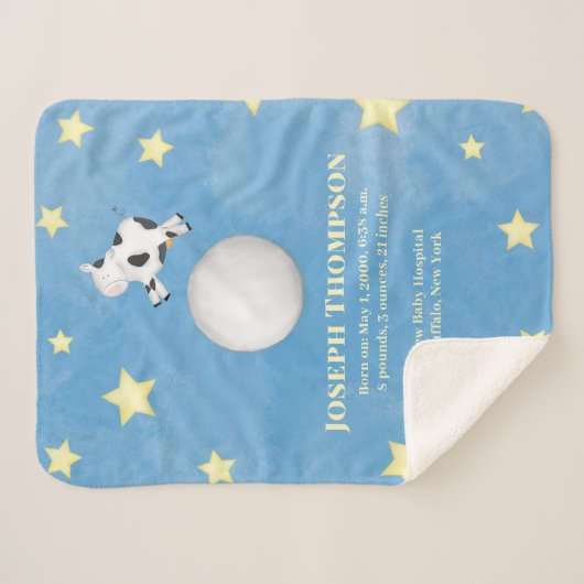 Couverture Sherpa Bébé Bleu Simple Whimsical Nursery Rhyme Stars (Devant (Horizontal))