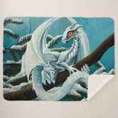 Couverture Sherpa Bébé Dragon d'hiver blanc (Devant (Horizontal))
