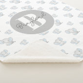 Couverture Sherpa bébé éléphant garçon prénom (3/4)