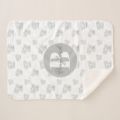 Couverture Sherpa bébé éléphant garçon prénom (Devant (Horizontal))