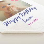 Couverture Sherpa Bébé enfants 1er anniversaire ajouter le nom date  (3/4)