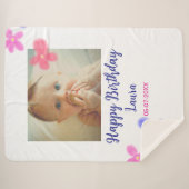 Couverture Sherpa Bébé enfants 1er anniversaire ajouter le nom date  (Devant (Horizontal))
