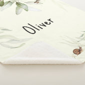 Couverture Sherpa Bébé Garçon aquarelle Floral, Petite poussette (3/4)