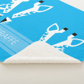 Couverture Sherpa Bébé garçon's Bame Giraffe Blue Blanket (3/4)