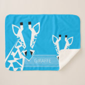 Couverture Sherpa Bébé garçon's Bame Giraffe Blue Blanket (Devant (Horizontal))