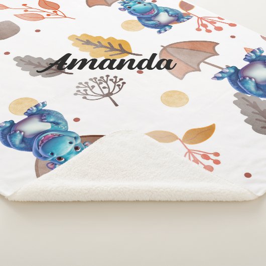 Couverture Sherpa bébé hippo souriant (3/4)