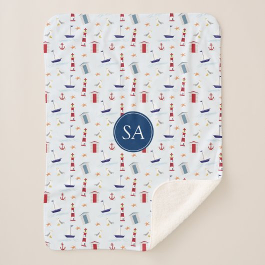 Couverture Sherpa Bébé Marin Tendance (Devant)