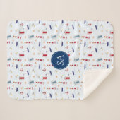 Couverture Sherpa Bébé Marin Tendance (Devant (Horizontal))