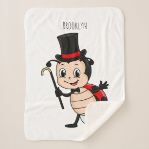 Couverture Sherpa Bébé mignon avec chapeau et dessin animé de cravat