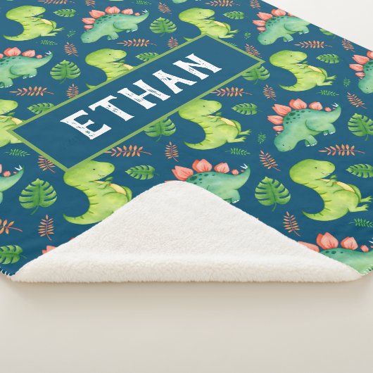 Couverture Sherpa Bébé mignon Dinosaure T-Rex Stegosaurus Personnali (3/4)