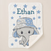 Couverture Sherpa Bébé mignon éléphant garçon   (Devant)