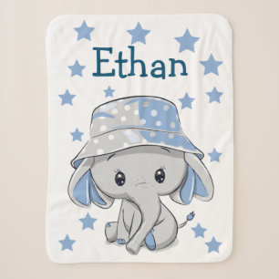 Couverture Sherpa Bébé mignon éléphant garçon  