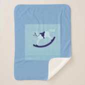 Couverture Sherpa Bébé mignon Garçon bleu Rocking Horse (Devant)