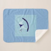 Couverture Sherpa Bébé mignon Garçon bleu Rocking Horse (Devant (Horizontal))