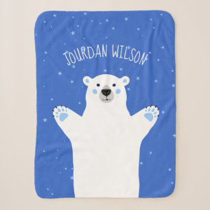 Couverture Sherpa Bébé polaire gris clair bleu royal