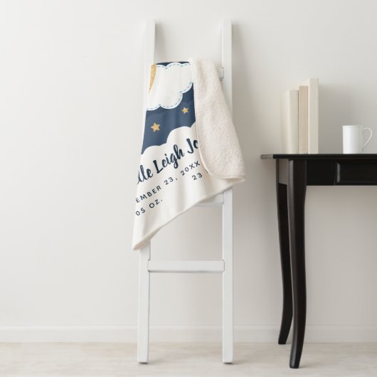 Couverture Sherpa Bébé Rouge Panda Lune Bébé (En situation)