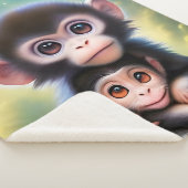 Couverture Sherpa Bébé singes (3/4)