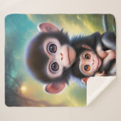 Couverture Sherpa Bébé singes (Devant (Horizontal))