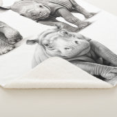 Couverture Sherpa Bébés d'animaux sauvages noirs et blancs Sherpa Bl (3/4)