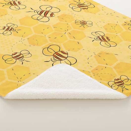 Couverture Sherpa Bee Buzzing Honey Bees mignonne (3/4)