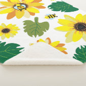 Couverture Sherpa Bee de tournesol mignonne (3/4)