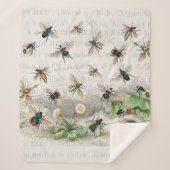 Couverture Sherpa Bee Honey Travailleur Queen Bees Antique (Devant)