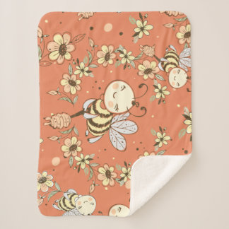 Couverture Sherpa Bee Painting