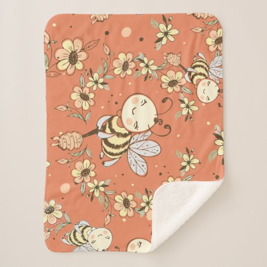 Couverture Sherpa Bee Painting (Devant)