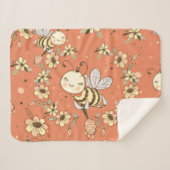 Couverture Sherpa Bee Painting (Devant (Horizontal))