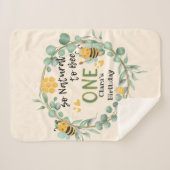 Couverture Sherpa Béès mignonnes 1er cadeau fête d'anniversaire (Devant (Horizontal))